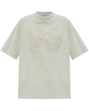 AllSaints T-Shirt Insignia Con Orlo A Taglio Vivo - Bianco