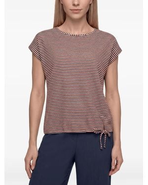 Betty Barclay Striped Drawstring-Hem T-Shirt - Red