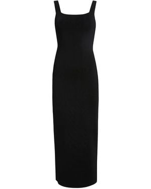 KHAITE Dixi Square-Neck Midi Dress - Black