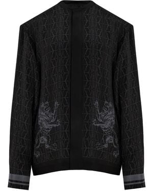 Domaine Des Artistes Lion-Embellished Patterned Shirt - Black