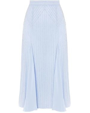 Temperley London Beaded Pleated Midi Skirt - Blue