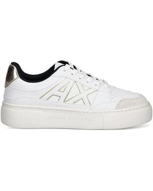 ARMANI EXCHANGE レザースニーカー - ホワイト