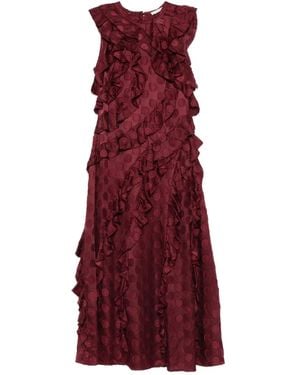 Ulla Johnson Kavita Cascading Ruffled Midi Dress - Red