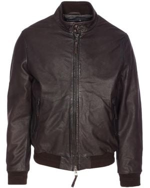 S.W.O.R.D Lederjacke mit Reißverschluss - Grau