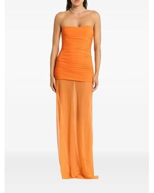 BOUND Arlo Ruched-Detail Maxi Dress - Orange