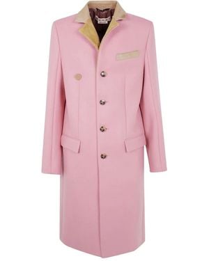 Marni Wollen Jas Met Contrasterende Kraag - Roze