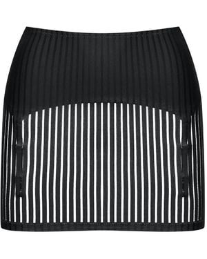 Maison Close Bandeau Striped Suspender Skirt - Black