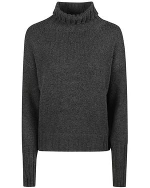 Aragona Ribbed-Knit Turtleneck Sweater - Black
