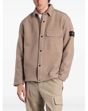 Stone Island Logo-Patch Jacket - Natural