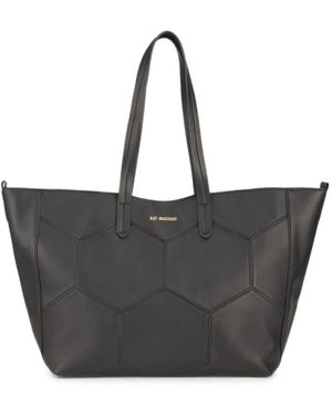 Kat Maconie Medium Charlotte Geometric-Stitched Tote Bag - Black