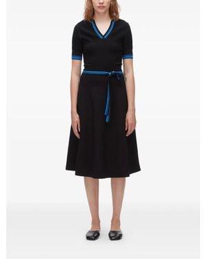 3.1 Phillip Lim Textured Rib Polo Midi Dress - Black