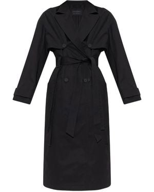 AllSaints Double-Breasted Belted Trench Coat - Black
