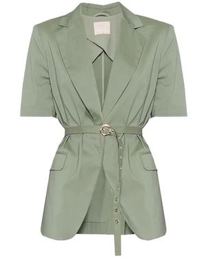 Liu Jo Belted Short-Sleeve Blazer - Green