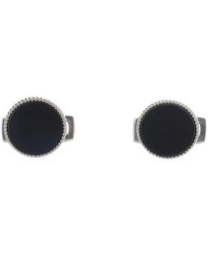 BOSS Boutons De Manchette Ronds Bordés De Corde - White