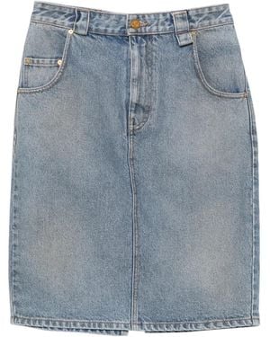 Willy Chavarria Bad Girl Denim Midi Skirt - Blue