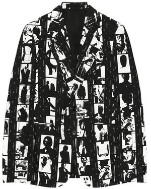 Givenchy Schmale Jacke Aus Baumwolle Mit Fotografischem Negativ - Schwarz