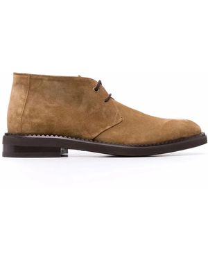 NEW SALVATORE FERRAGAMO men’s flat lace up boots in brown Salvatore Ferragamo Men main image 3