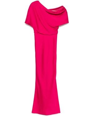 Amsale Hammered Satin Dress - Pink