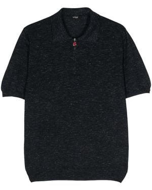 Kiton メランジ ポロシャツ - ブラック