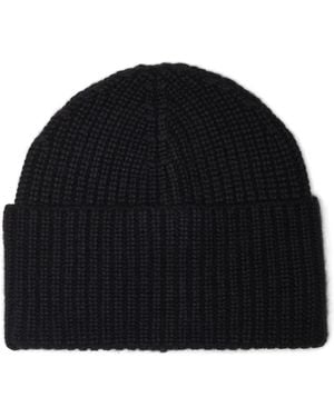 Brunello Cucinelli Cashmere Rib-Knit Beanie - Black