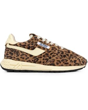 Autry Reelwind Leopard-Print Trainers - Brown