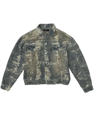 Purple Brand Patterned-jacquard Denim Jacket - Green