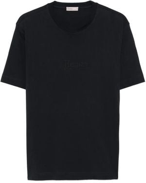 Herno T-Shirt Met Geborduurd Logo - Zwart