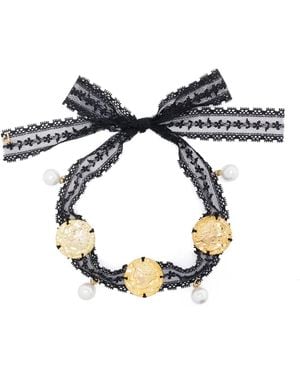Parlor Collar Con Aplique De Moneda - Azul