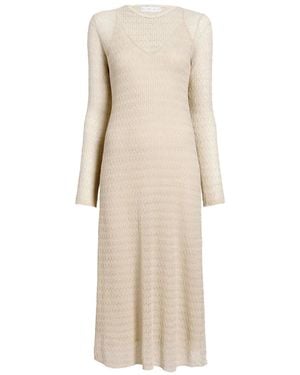 Proenza Schouler Knitted Long-Sleeve Midi Dress - Natural