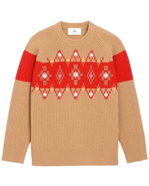 Ami Paris Jersey Holiday Capsule De Lana - Naranja