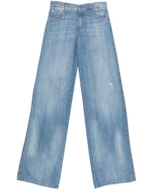 Ermanno Scervino Wide-Leg Logo-Patch Jeans - Blue