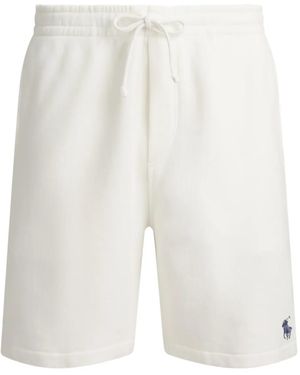 Polo Ralph Lauren Fleece Shorts With Drawstring Waist - White