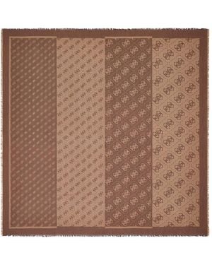 Guess Lindsey Kefiah Logo-Jacquard Scarf - Brown