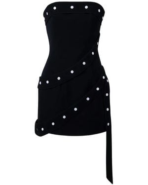 Stolen Stores Button-Embellished Wrap Dress - Black