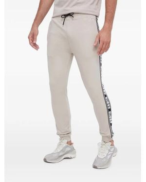 Guess Logo-Tape Track Pants - White