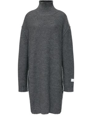 MM6 by Maison Margiela High-Neck Knitted Midi Dress - Grey