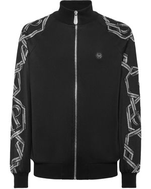 Philipp Plein Chain-Embellished Track Jacket - Black