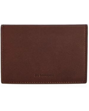 Jil Sander Logo-Embossed Card Holder - Brown
