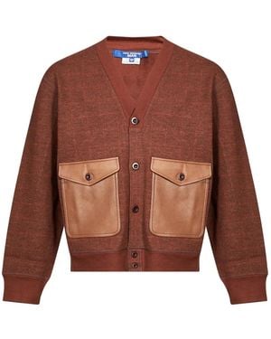 Junya Watanabe Cardigan Mit Karomuster - Braun