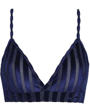 Amir Slama X Astrid Striped Crop Top - Blue
