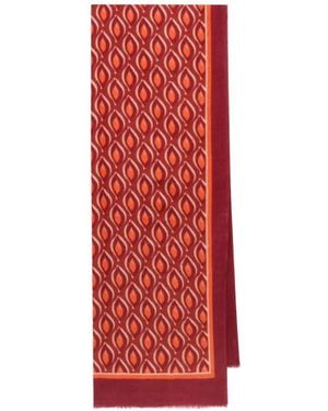 Maliparmi Geometric-Print Wool Scarf - Red