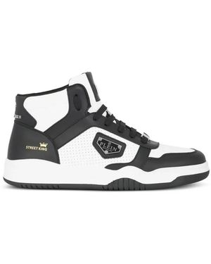Philipp Plein Perforated Logo-Detail Trainers - Black
