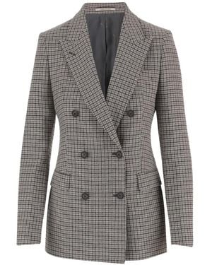 Tagliatore Double-Breasted Houndstooth Blazer - Gray