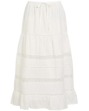 Rails Falda Larga Hettie Con Ribete De Encaje - Blanco