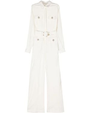 Elie Saab Gabardine Wide-Leg Jumpsuit - White