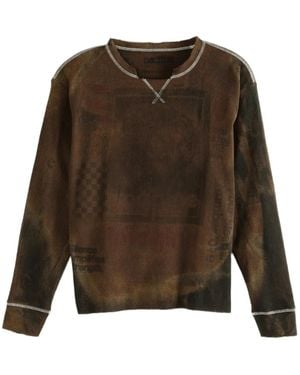 SAITOS T-Shirt Con Stampa Grafica - Marrone