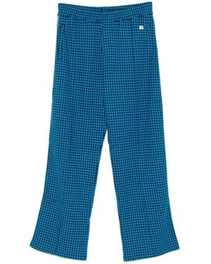 Wales Bonner Houndstooth Track Trousers - Blue