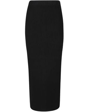 IRO Ribbed slit midi skirt - Negro