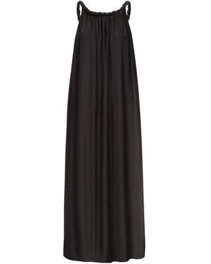 Loulou de Saison Kika Maxikleid Mit Verdrehtem Kragen - Schwarz
