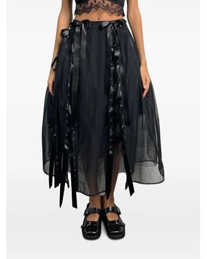 Simone Rocha Jupe À Coupe Évasée À Détail De Ruban - Black